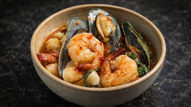 Seafood in Clay Pot.
