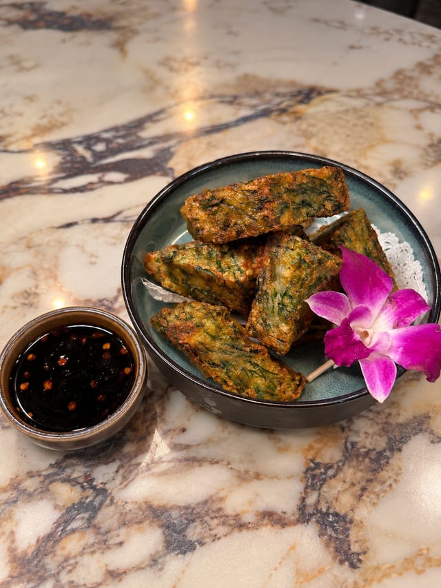 Crispy Chive Cakes.